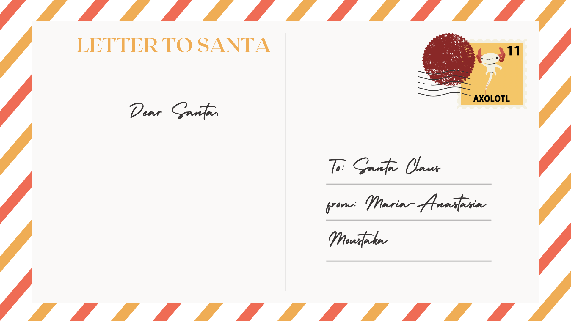 To Santa Claus from Maria-Anastasia Moustaka